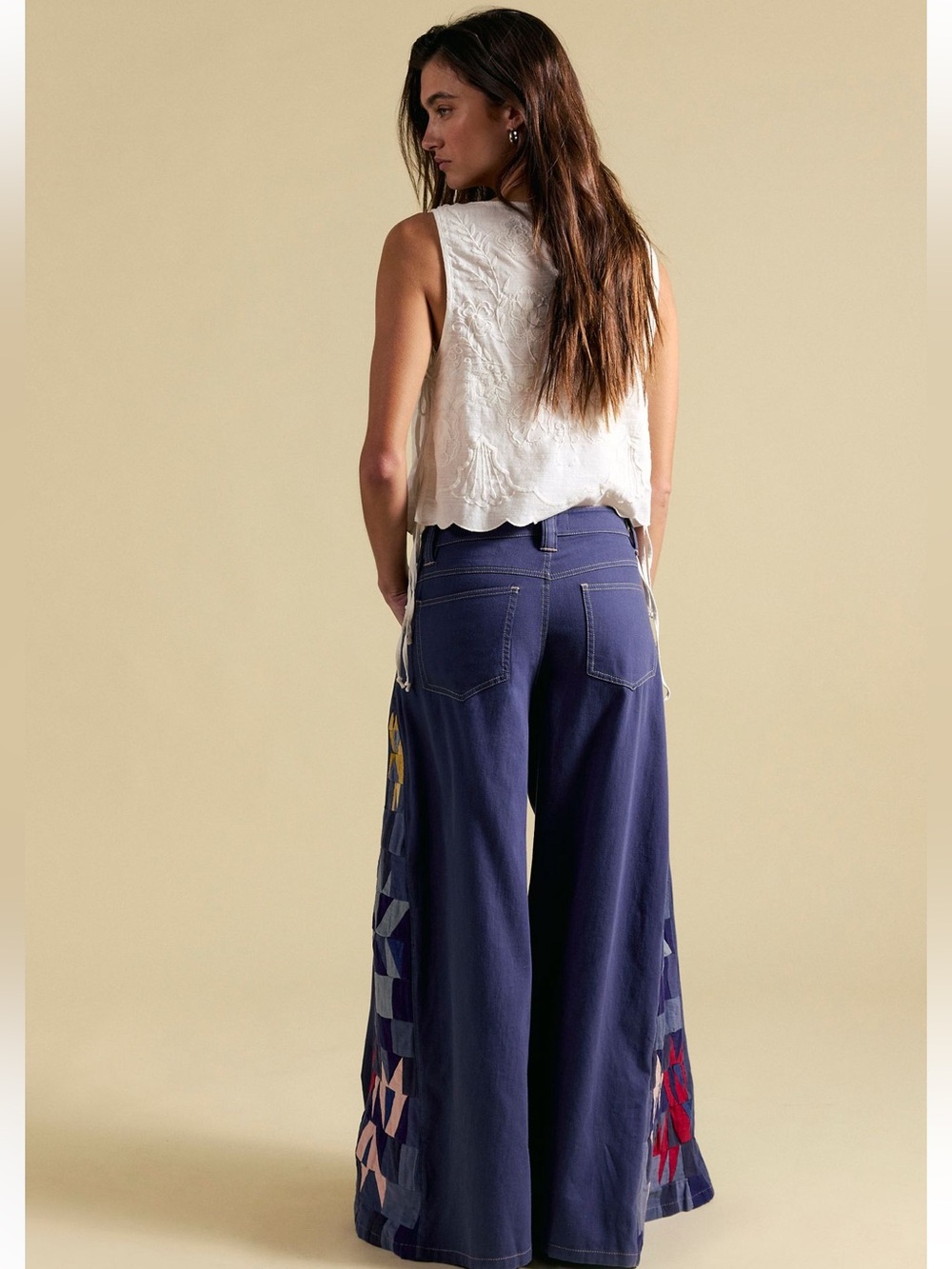 NWT FREE PEOPLE WE THE FREE KALEIDOSCOPE WIDE LEG JEANS - Picture 4 of 8